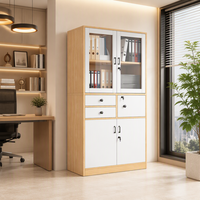 Armoire de classement en bois avec serrure, meuble de rangement pour documents, bibliothèque domestique pour archives et dossiers de factures