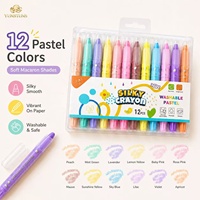 Crayons en Gros Lavables 12 Couleurs Macaron Bâtons de Couleurs Professionnels Crayon Kawaii Peinture à l'Huile Crayons Torsadés Soyeux Set