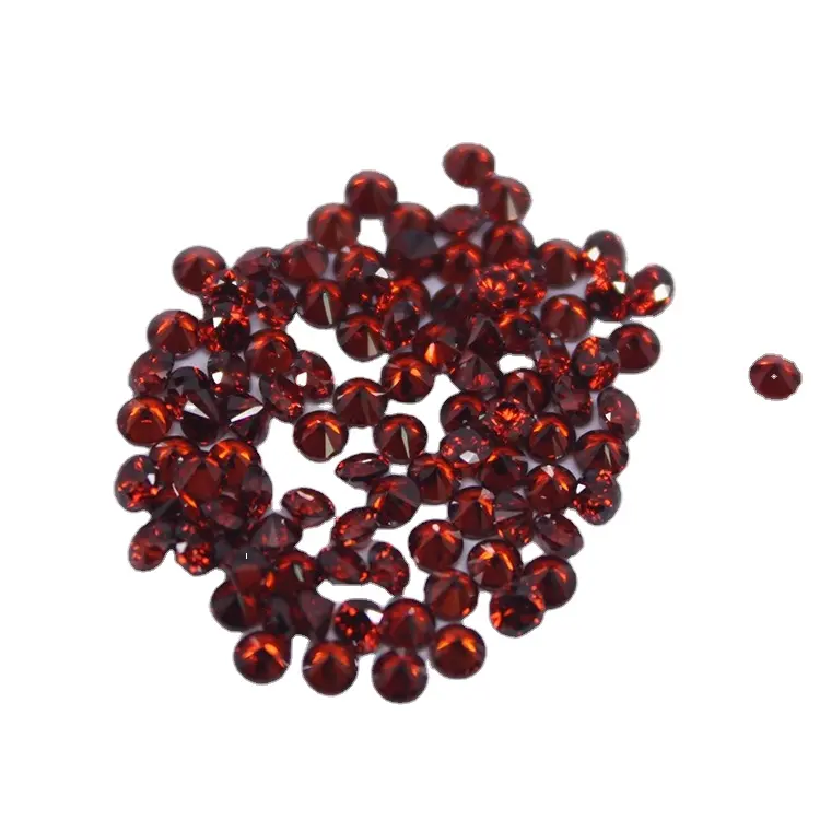 वुज़ौ फैक्ट्री सीधे शीर्ष गुणवत्ता वाले डायमंड कट लूज़ गार्नेट लाल क्यूबिक जिक्रोन पत्थर बेचती है