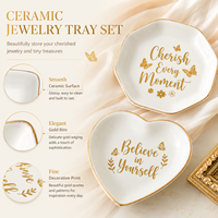 Plateau à bijoux en céramique blanche moderne, forme ovale irrégulière avec bord doré, plateau décoratif pour bibelots, logo personnalisé, artisanat