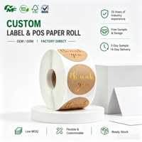 Étiquettes, feuille d'or privée de luxe, krafts personnalisés, rondes, en papier Kraft, impression merci, pièces