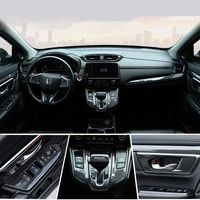 Aplicable a los modelos Honda CR-V 17-21. Marco con textura de fibra de carbono para la palanca de cambios de la consola central y el panel de instrumentos.
