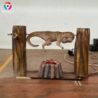 Dinosaure mécanique haut de gamme personnalisé, réaliste et animatronique, avec fonction de rôtissage et de crachage de flamme artificielle, pour exposition en parc d'attractions