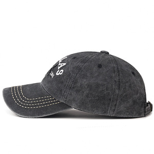 Dallas Embroidered Baseball Cap Unisex Denim Washed Faded Distressed Hat With Star Patch For Men And Women - Product Image 2