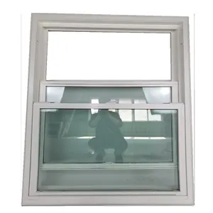 最佳质量Upvc防风浴室双窗格欧洲乙烯基窗户双悬挂