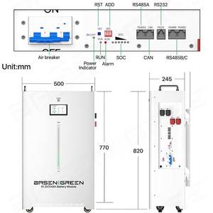 Batería Lifepo4 de Alta Calidad Basen Green de 5Kwh, 11Kwh, 15Kwh, 51.2v, 48v, 100ah, 230ah, 314ah con BMS Integrado para Almacenamiento de Energía en el Hogar - Product Image 3