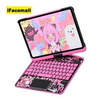 Nouveauté : Étui clavier transparent sans fil Bluetooth rotatif à 360° pour iPad Air M3 Air 4 5 6 11 pouces avec pavé tactile rétroéclairé 7 RVB