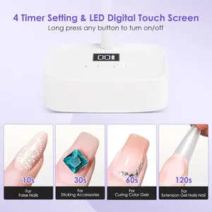 <b>Wireless</b> Nail <b>Lamp</b> LED UV Nail Dryer Rechargeable Auto Sensing Touch Control Fast Drying Nail Light 360. Bendable Table <b>Lamp</b> - Product Image 5