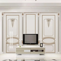 Papier peint mural personnalisé moderne, style européen moderne, panneau mural sculpté, papier peint 3D pour salon, décoration murale autocollante