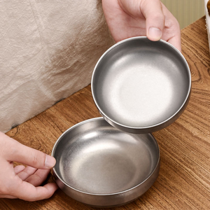 Plato de acero inoxidable 304 vintage al por mayor diseño retro cuenco de condimento con aislamiento térmico para restaurante <span class=keywords><strong>vajilla</strong></span> de acampada al aire libre - Product Image 2