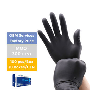 Caja De Guantes De Nitrilo Negro Desechable 100 piezas Sin Polvo, Polvo Al Por Mayor Malasia Guantes De Nitrilo Fabricante - Product Image 1