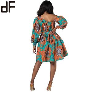 <span class=keywords><strong>Abito</strong></span> Casual da Donna con Stampa Digitale alla Moda, <span class=keywords><strong>Scollo</strong></span> <span class=keywords><strong>a</strong></span> <span class=keywords><strong>Barca</strong></span>, Senza Spalline, Maniche Lunghe, Vestito Tubino con Cintura in Vita - Product Image 3