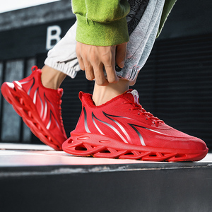 Chaussures de sport décontractées pour hommes, confortables, à lacets, pour un usage quotidien, pour les jeux de ball, style sportif, couleurs unies, motifs rayés, tige en tissu - Product Image 5