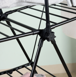New Arrival Thép Hiện Đại 14M Móc Khô Khô Quần Áo Giá Có Thể Gập Lại Đứng Quần Áo Khô Giá Gấp Trong Nhà Kệ - Product Image 5