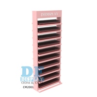 Support de sol en métal personnalisé, présentoir à ongles en émail, design gratuit, dix étagères, présentoir de vernis à ongles