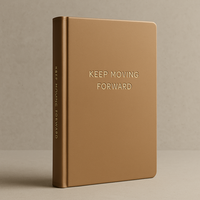 Carnet de notes A5 en similicuir à couverture rigide avec reliure cousue, pages lignées, design personnalisé, pages pour objectifs, pour la motivation et les cadeaux