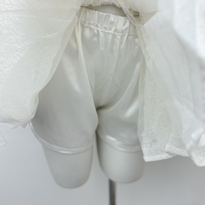 Abito in pizzo <span class=keywords><strong>bianco</strong></span> a due pezzi con <span class=keywords><strong>maniche</strong></span> <span class=keywords><strong>lunghe</strong></span> e vita elasticizzata alla moda - Product Image 5