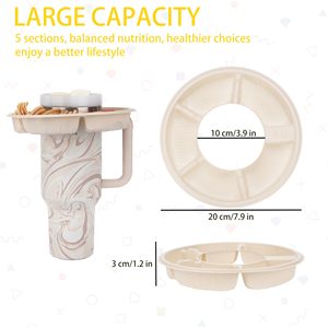 Tazón para Snacks de Almidón de Maíz para Stanley Cup de 40oz con Asa, Bandeja Biodegradable para Snacks Stanley, Organizador Reutilizable con Múltiples Compartimentos - Product Image 2