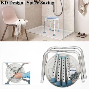 <span class=keywords><strong>Silla</strong></span> de Baño <span class=keywords><strong>para</strong></span> Adultos con Rotación de 360 Grados, Taburete de Baño de Acero y Aluminio con Tapete Giratorio - Product Image 4