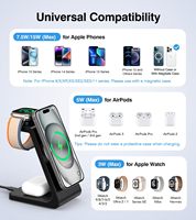Meilleures ventes M3 Desktop 3 en 1 Support de chargeur magnétique sans fil pour iPhone TWS Écouteurs Montre