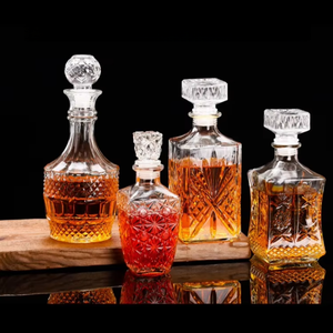 Juego de Botellas de <span class=keywords><strong>Vino</strong></span> Tinto de Vidrio Soplado Sellado Moderno para el Hogar, Dispensador de Botellas Vacías, Decoración para Mueble Bar - Product Image 2