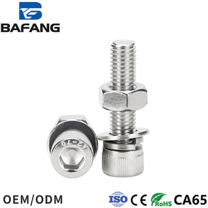 Factory Direct Stainless Steel Cap <strong>Head</strong> Hexagonal Socket Screw DIN912 Triple Combination Bolt Washer Nut Metric - Product Image 3