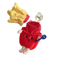 Pendentif en peluche personnalisable et créatif, motif Frites Burger, mignon, porte-clés de sac à dos, petit ornement pour fille, Frites Burger