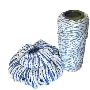 Fregona Spinning Mills Suministro Micro Hilo de poliéster Fácil de escurrir Absorbe la suciedad Fácilmente Poliéster Microfibra Twist Mop Yarn