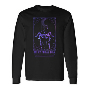 Camiseta de manga larga con estampado de tarot de raccondas que ruedan sobre la luna de In My Feral Era - Product Image 2