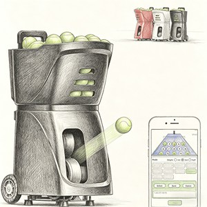 Máquina de Tenis Mini Portátil de Alta Calidad con Control por Aplicación IOS/Android, Robot Entrenador de Tenis - Product Image 3