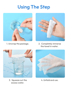 Dùng Một Lần Khăn Máy Tính Bảng 100Pcs <span class=keywords><strong>Mini</strong></span> Màu Trắng Mềm Không Dệt Phân Hủy Sinh Học Bông Vuông Ngoài Trời Du Lịch Nén Khăn - Product Image 6