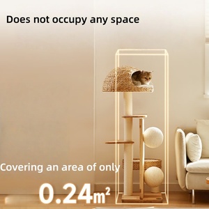 Moda nueva llegada moderno lujo Woood alta calidad gato árbol fácil montar gato árboles y rascador multicapa gato árbol torre - Product Image 4
