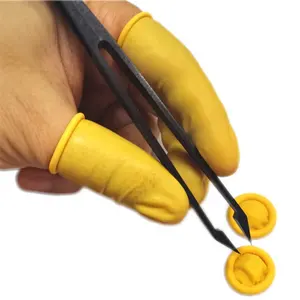 500pcs (中) 防静电指尖保护电子珠宝清洁一次性乳胶指尖手套手指套