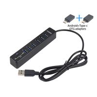 Hub USB untuk Komputer Laptop PC USB-A 2.0 Ke Usb 3.0*3 4 Port Splitter/USB Ke SD/TF Adaptor OTG