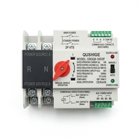 Saklar Transfer Otomatis Daya Ganda 2P 63A 230V ATS Manual Auto DIN Rail Cadangan Generator Utilitas
