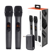 Système sans Fil Double Microphone J301 avec Récepteur Double Canal J 301JBL, Micro Karaoké UHF Rechargeable à Annulation de Bruit pour Scène