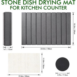 Umweltfreundliche Diatomeenerde-Badematte Minimalistisch Schnelltrocknend Rutschfest Badezimmer Duschboden Pflanzenmuster PVC-Rückseite für den Hausgebrauch - Product Image 3