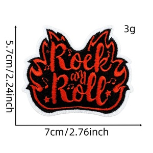Parches Bordados Termoadhesivos con Diseño de Calavera Negra, Estilo Punk Rockero, Tema Musical de Guitarra, para Chaquetas y <span class=keywords><strong>Ropa</strong></span> - Product Image 3