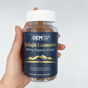 OEM özel etiket 600mg 1000mg lal saf şeker ücretsiz himalaya Shilajit Gummies