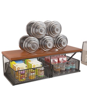 Office Organizer <b>Desktop</b> Storage Rack 2 Tier Metal Drawer Cabinet For Office Kitchen Bedroom Bathroom Storage - Product Image 2