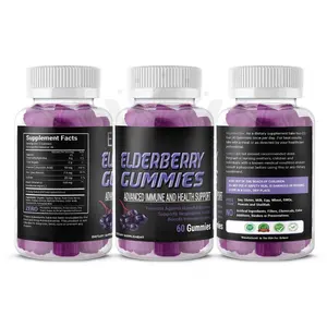 थोक अनुकूलित elderberry गम प्रतिरक्षा वृद्धि समर्थन विटामिन सी और जस्ता