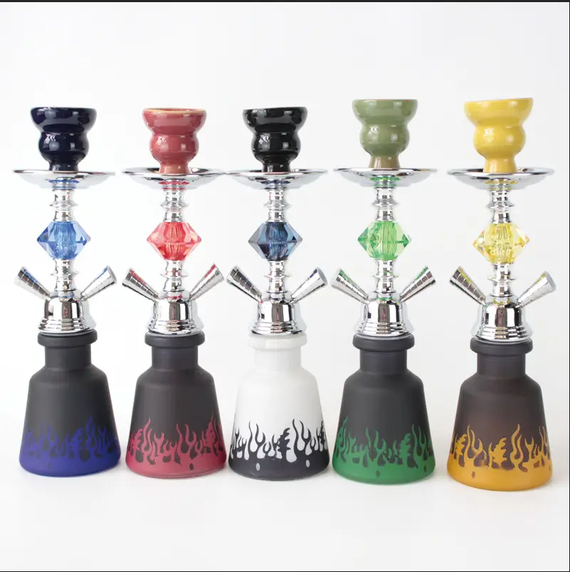 Petite taille Double ou simple tuyaux bouteille d'eau arabe acrylique Shisha narguilé ensemble avec tuyaux en plastique accessoires pour fumer
