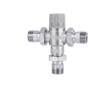 Chrome Plated Brass <b>Thermostatic</b> Mixing Valve DN25 Temperature <b>Control</b> Valve For Water Regulation - Product Image 2