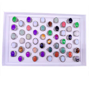 خواتم رجالية كبيرة من سبيكة الفضة العتيقة بأحجار كريمة شفافة بألوان مختلفة متوفرة بالجملة لعام 2026 - Product Image 5