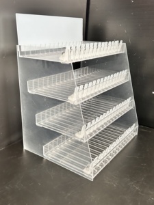 Trong suốt <span class=keywords><strong>Acrylic</strong></span> 4 lớp Khói Giá mỹ phẩm hiển thị đứng tự động đẩy khói tủ sơn móng tay hiển thị giá - Product Image 3