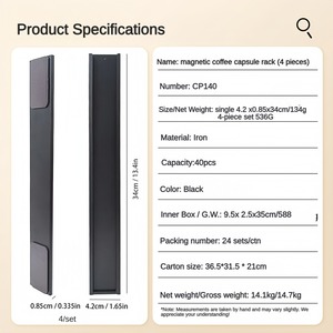 Support magnétique pour capsules de café <span class=keywords><strong>Nespresso</strong></span>, organisateur de porte de réfrigérateur en fer pour 40 capsules - Gain de place pour la cuisine à domicile - Product Image 2