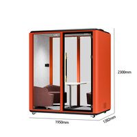 Cabine de réunion insonorisée portable pour 3 personnes, cabine acoustique pour la confidentialité, cabine mobile en verre trempé pour bibliothèque, bureau