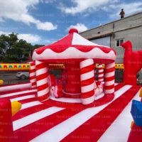 Nouveau Château Gonflable Thème Cirque Personnalisé Leap, Aire de Jeux Gonflable, Parc d'Attractions, Aventure Ludique pour Enfants, Utilisation Commerciale Intérieure en PVC