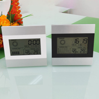 Horloge météo d'usine avec alarme, affichage murale/de bureau, fonction snooze, température et humidité, calendrier, jour de la semaine, thermomètre électronique d'intérieur