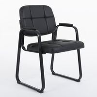 Chaise visiteur pour salle d'attente avec accoudoir rembourré en cuir reconstitué
